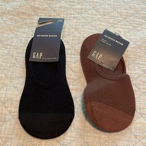 NWT Gap One Size No-Show Socks Basic Black and Dark Brown